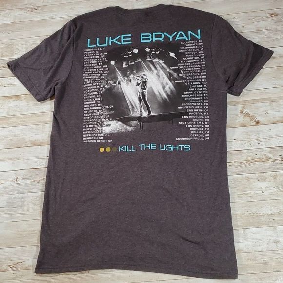 Luke Bryan “Kill The Lights” Graphic 2016 Concert Tour Tee‎ T-Shirt Band Country - Picture 4 of 5